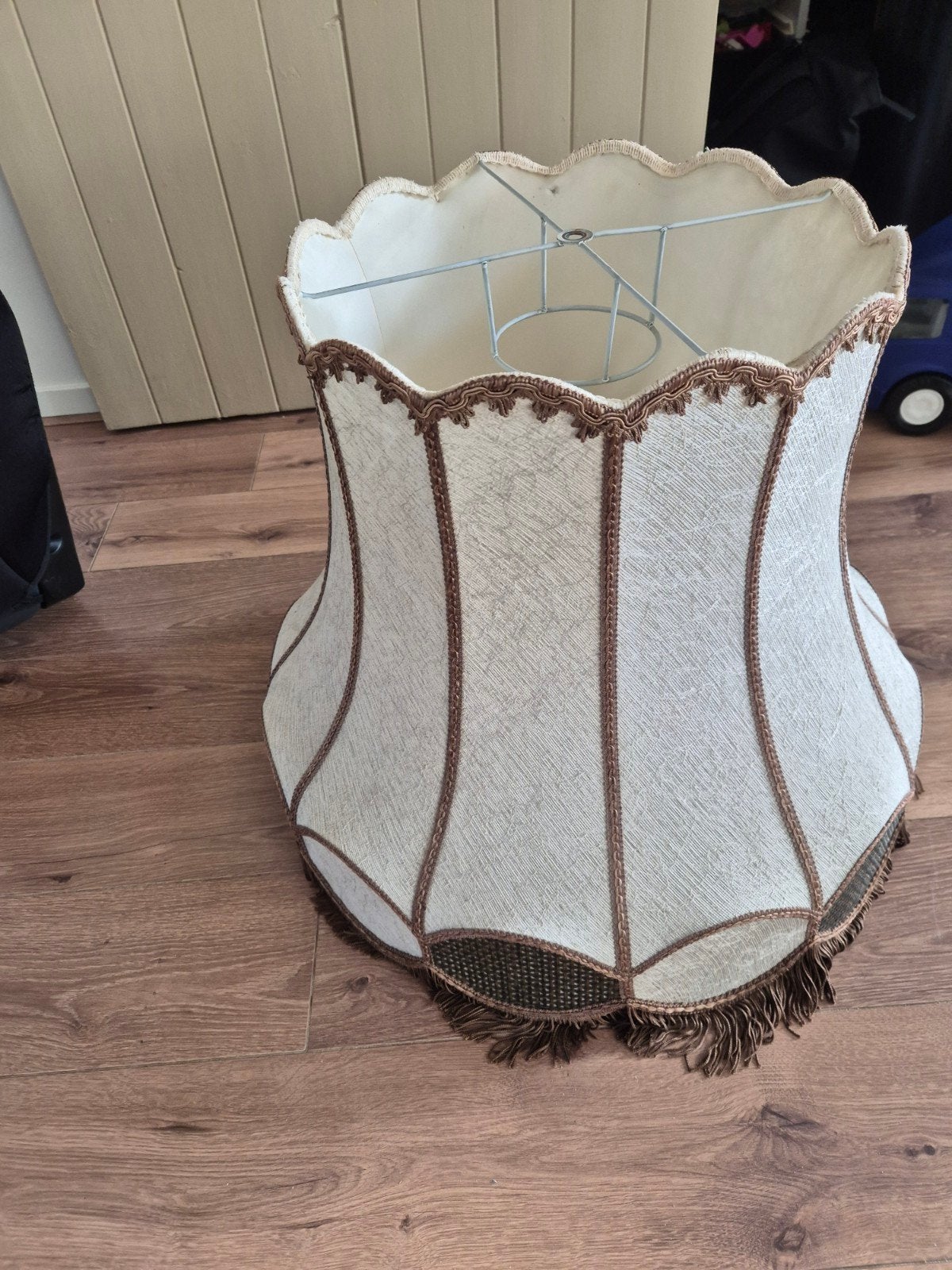 Vintage Lampenkap met Franjes en Rieten Details, Ophalen