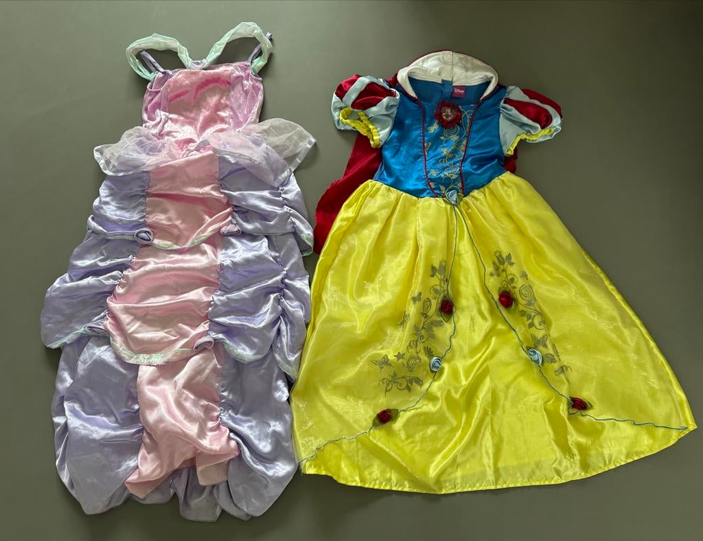 Prinsessenjurk roze/paars (maat 140) & Sneeuwwitje jurk (128, Kinderen en Baby's, Carnavalskleding en Verkleedspullen, Gebruikt