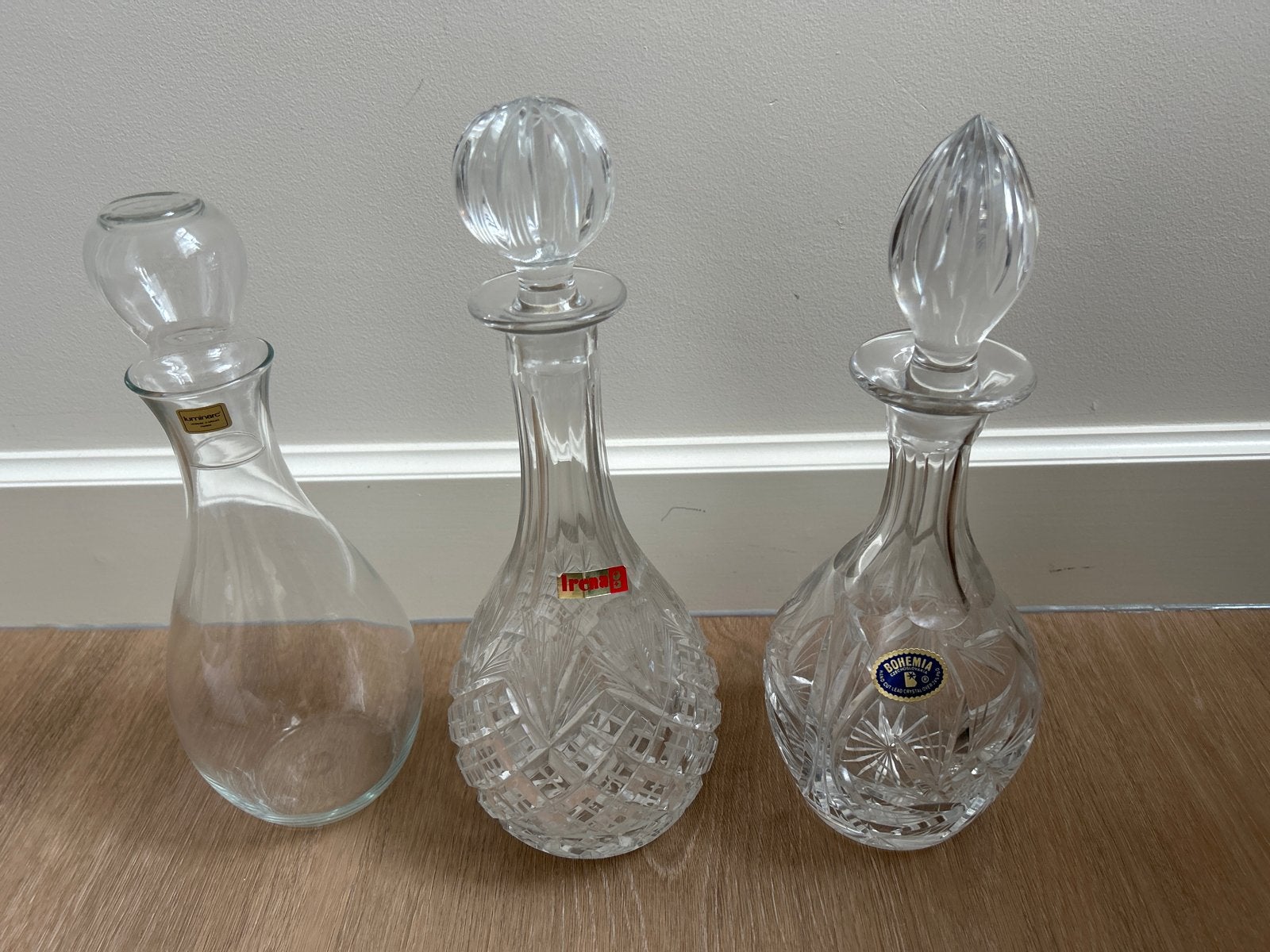 Set van 3 Kristallen Karaffen - Bohemia, Irena, Luminarc, Antiek en Kunst, Ophalen