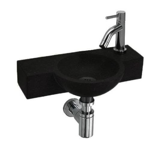 Complete Fonteinset Hardsteen Zwart Chroom Sifon + Kraan, Ophalen, Nieuw, Dealplein, Wastafel