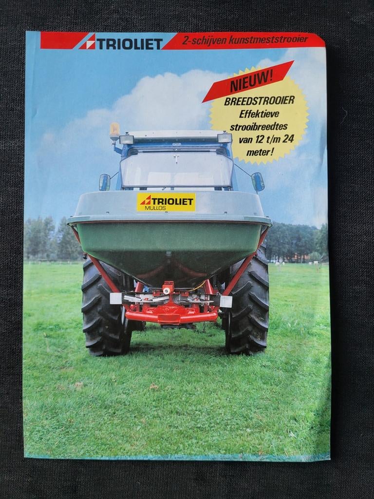 tractor folder Trioliet MULLOS 2 schijven strooier, Boeken, Catalogussen en Folders, Ophalen of Verzenden, Zo goed als nieuw