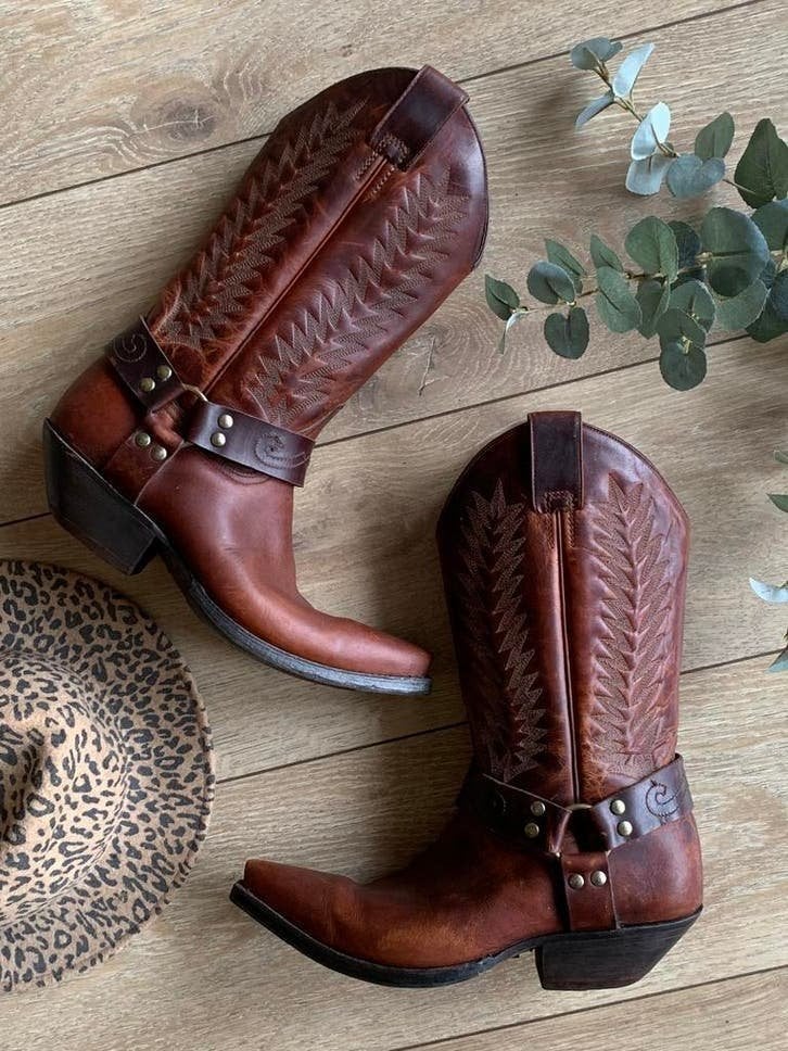 Mexicana bikerboots 41 western boots bohemian laarzen, Hoge laarzen, -, Ophalen of Verzenden, Zo goed als nieuw