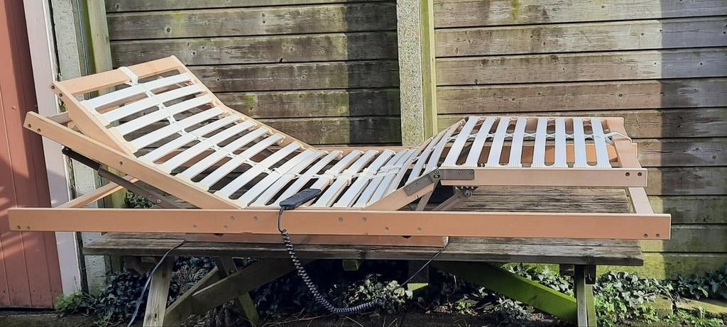 1x Elektrische verstelbare lattenbodem 200x90, Ophalen, Eenpersoons, 90 cm