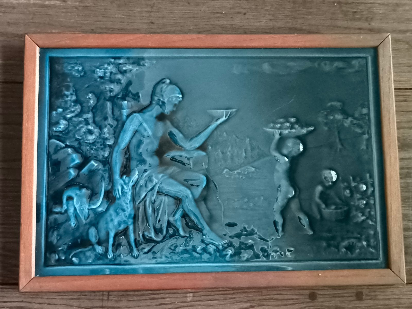 Antiek tegeltableau Herman Carl Mueller Ca.1890, Ophalen of Verzenden