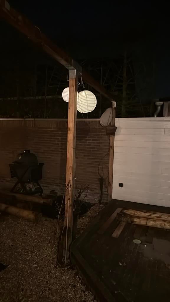 Houten balken met staal voor in de tuin 4 stuks, Tuin en Terras, Buitenverlichting, Zonne-energie, Minder dan 50 watt, Wandlamp