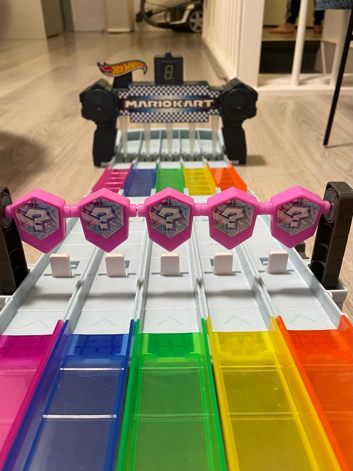 Hot Wheels Mario Kart Regenboogbaan - Zo goed als nieuw, Racebaan, Ophalen of Verzenden, Zo goed als nieuw, Hot Wheels