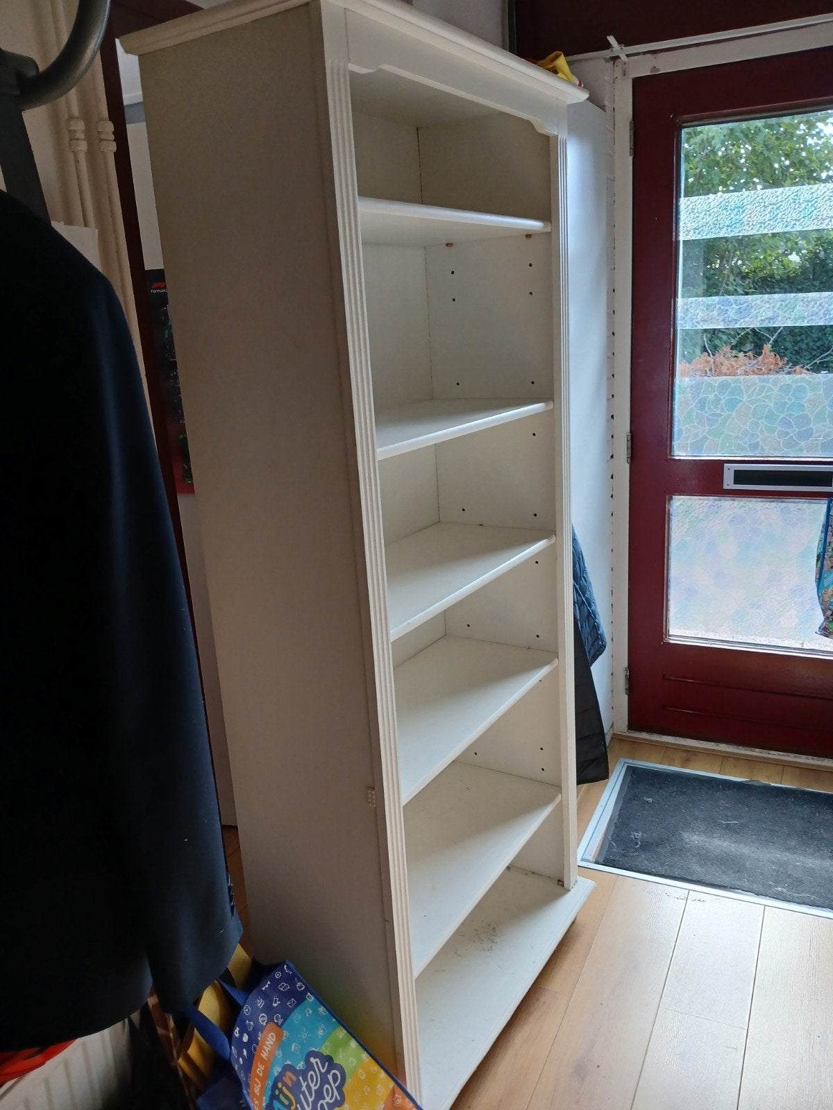 Witte kast met planken - ca. 190x80x25 cm, Ophalen, Met plank(en), Gebruikt, 50 tot 100 cm