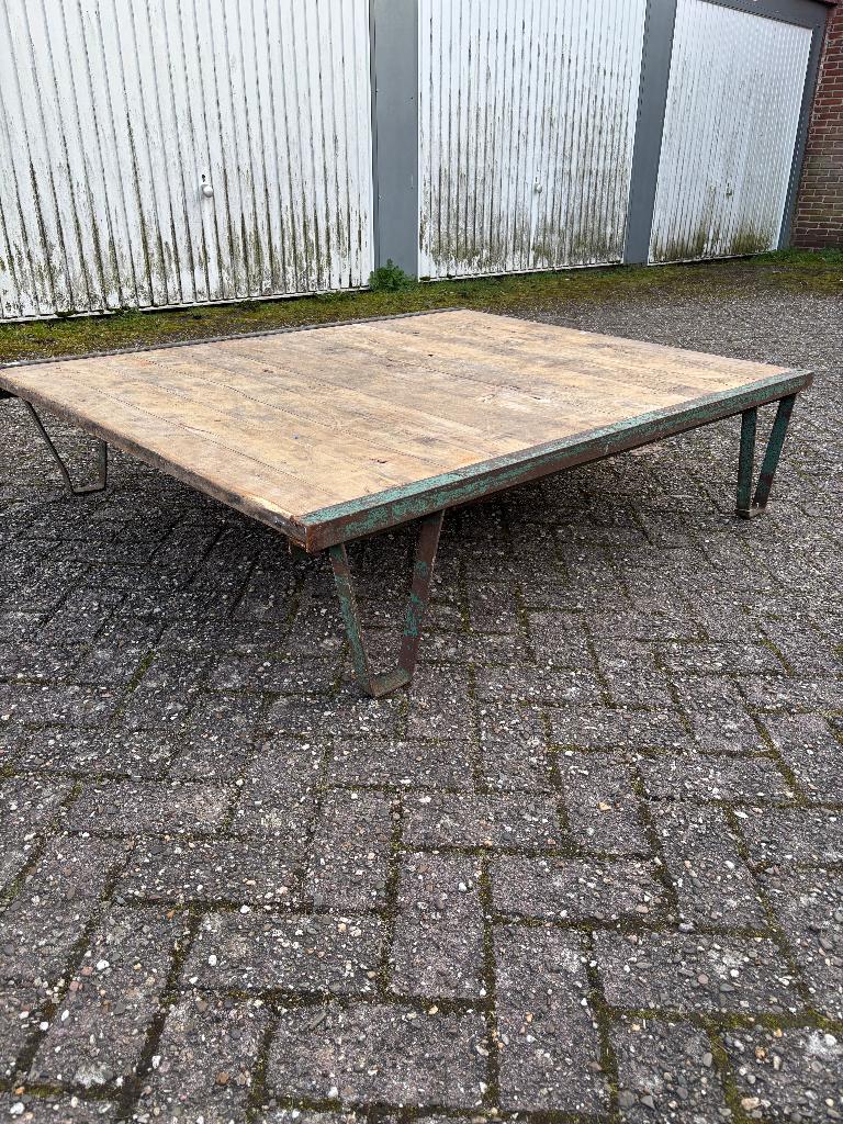 grote industriële salontafel, Huis en Inrichting, Ophalen, Gebruikt, Minder dan 50 cm, Industrieel