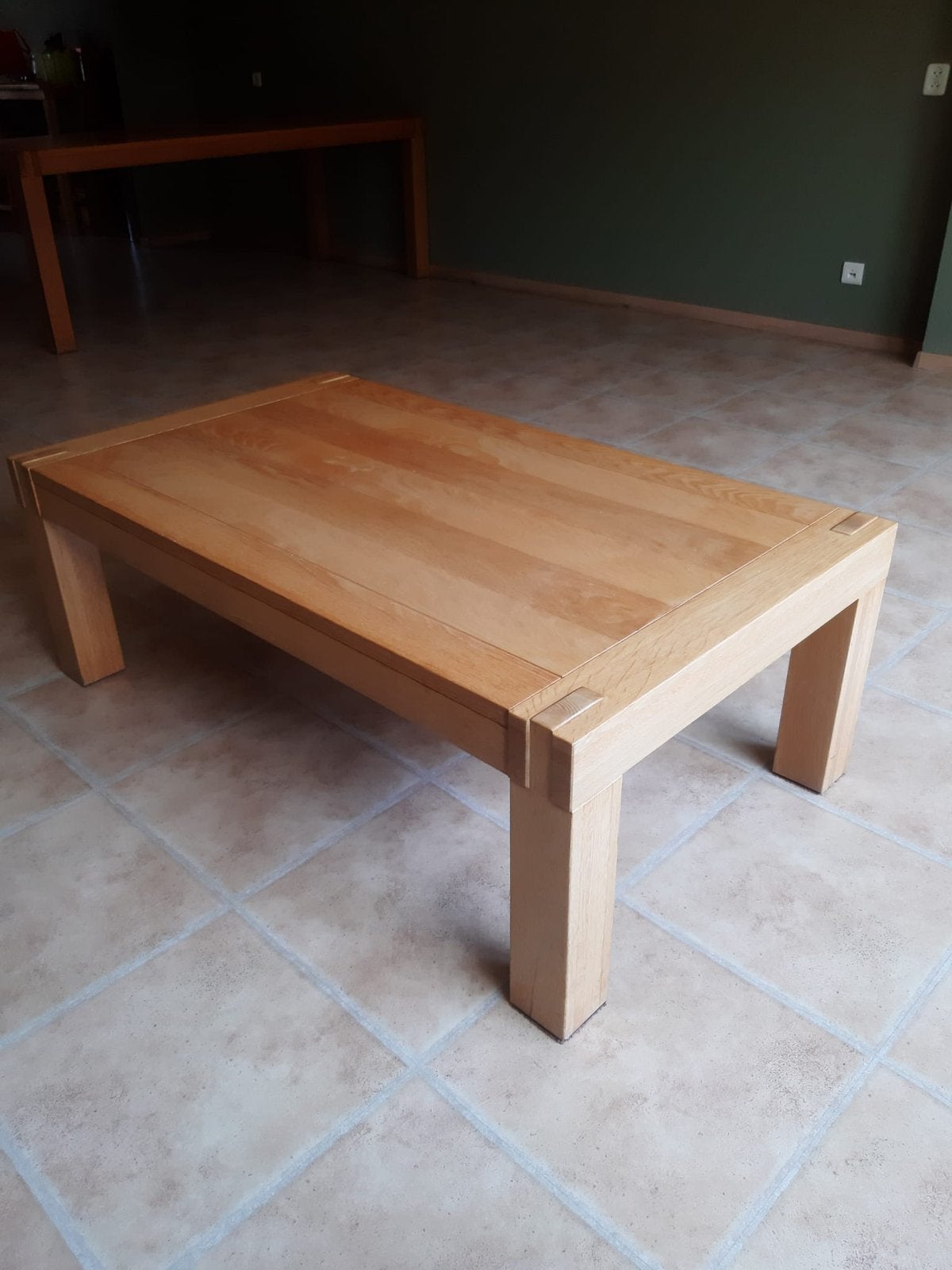 Blank Eiken Salontafel, Ophalen, 100 tot 150 cm, 50 tot 100 cm, Zo goed als nieuw
