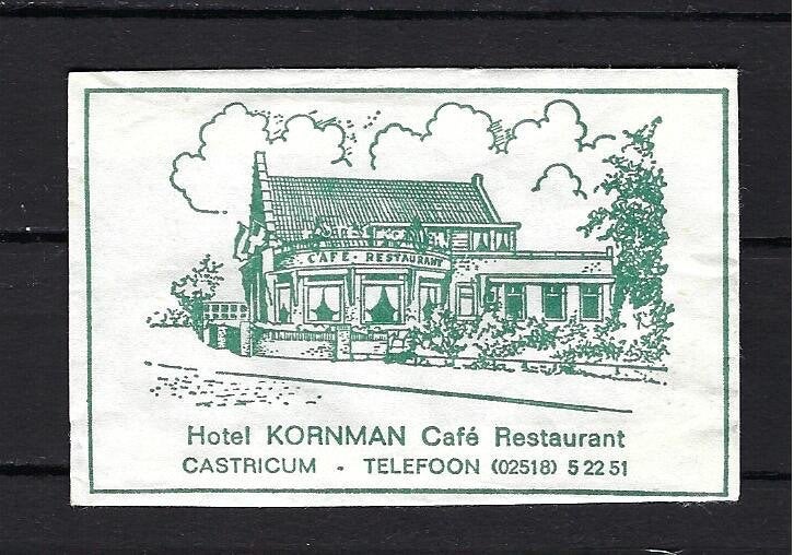 820 Castricum hotel KORMAN cafe rest, Ophalen of Verzenden, Nederland