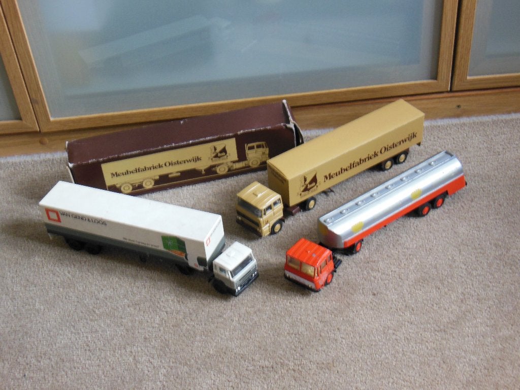 3 x DAF -  van GEND&LOOOS /TANK/OISTERWIJK 1:50 - LION, Ophalen of Verzenden, Gebruikt, Bus of Vrachtwagen, Lion Toys