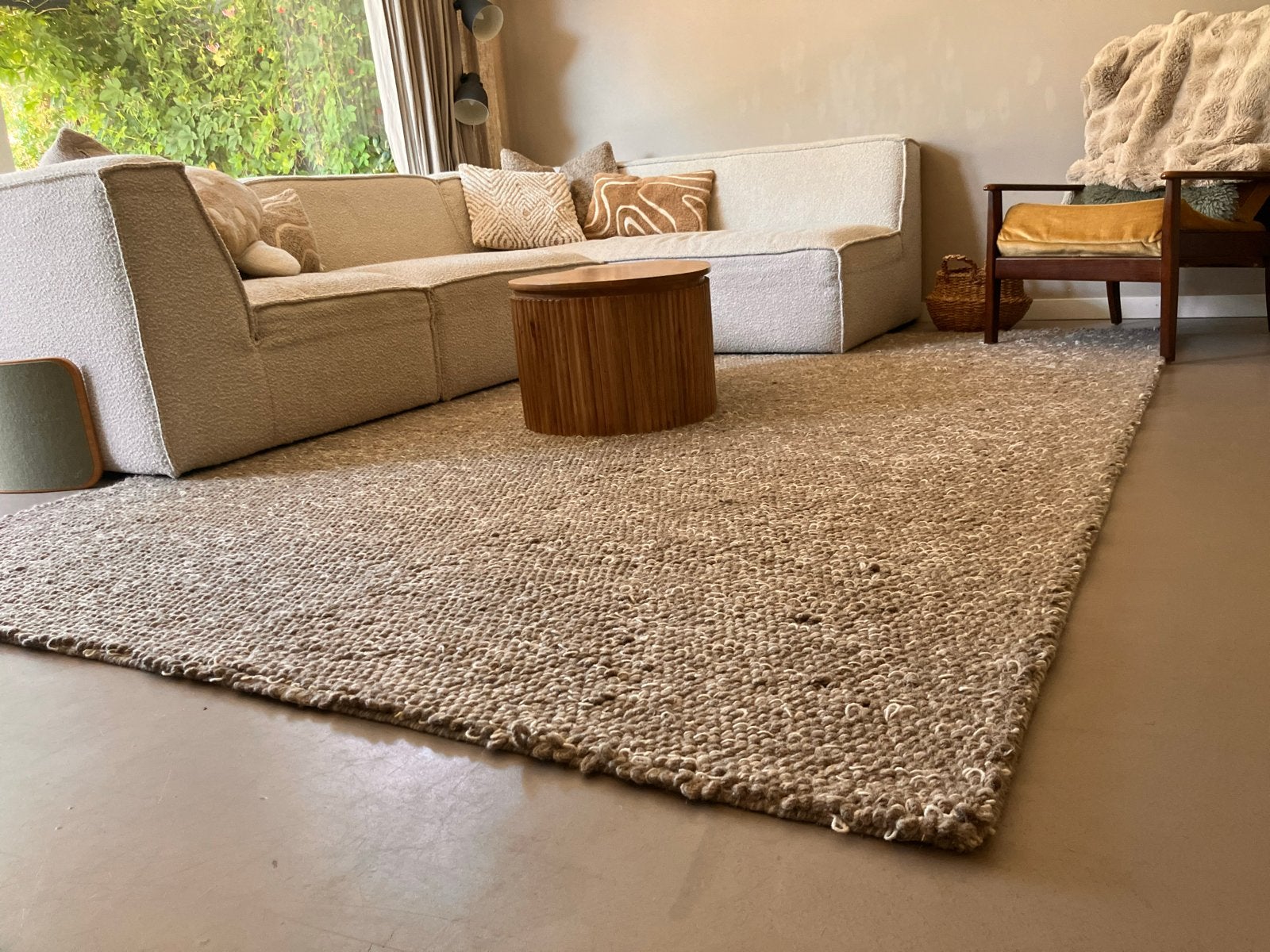 Vloerkleed Pebbles 290x200 van wol - Grijsbruin, Ophalen, Zo goed als nieuw, 200 cm of meer, Grijs