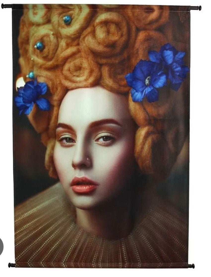 Nieuw Wandkleed Vrouw met Bloemen - 105x136 cm, Ophalen, Meerkleurig, Nieuw, Met ophangsysteem