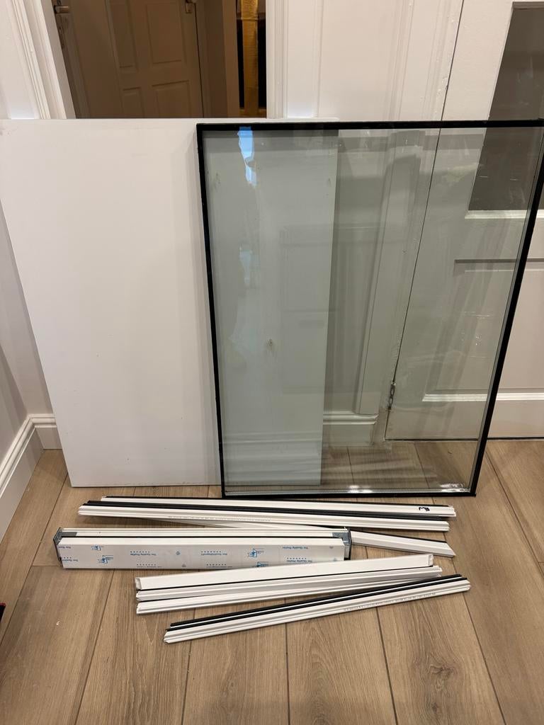 1/2 glas set voor kunstof kozijn 93 x 210, Ophalen, Gevelraam of Ruit, 80 tot 120 cm, 160 cm of meer