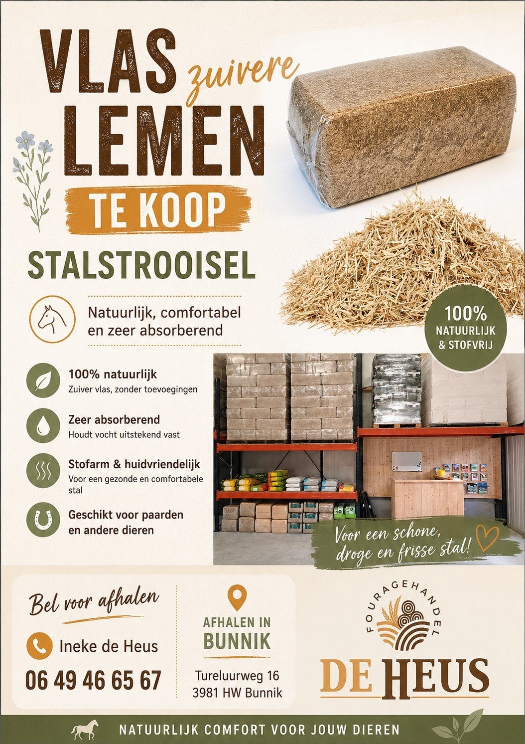 Vlas te koop, Dieren en Toebehoren, Ophalen of Verzenden