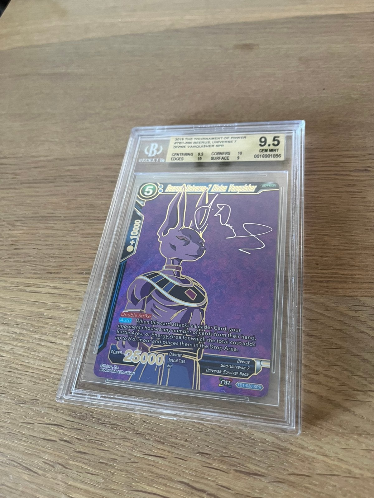 Dragonball super Beerus universe Divine Vanquisher bgs 9.5, Ophalen of Verzenden, Zo goed als nieuw