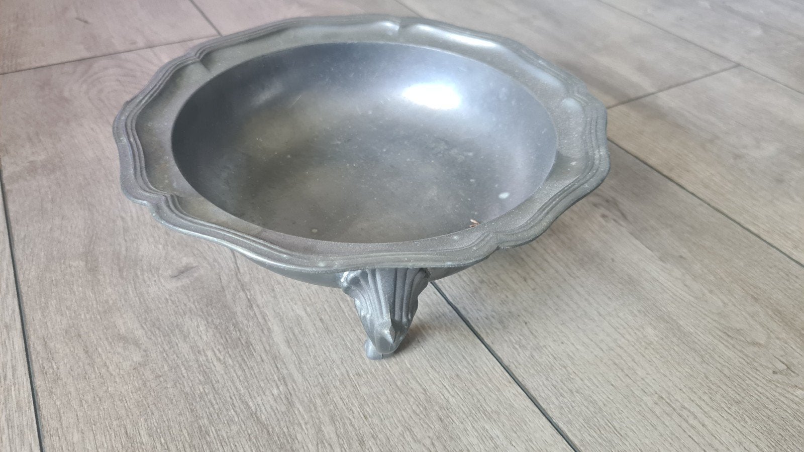 Tinnen opberg schaal, Ophalen of Verzenden, Rond