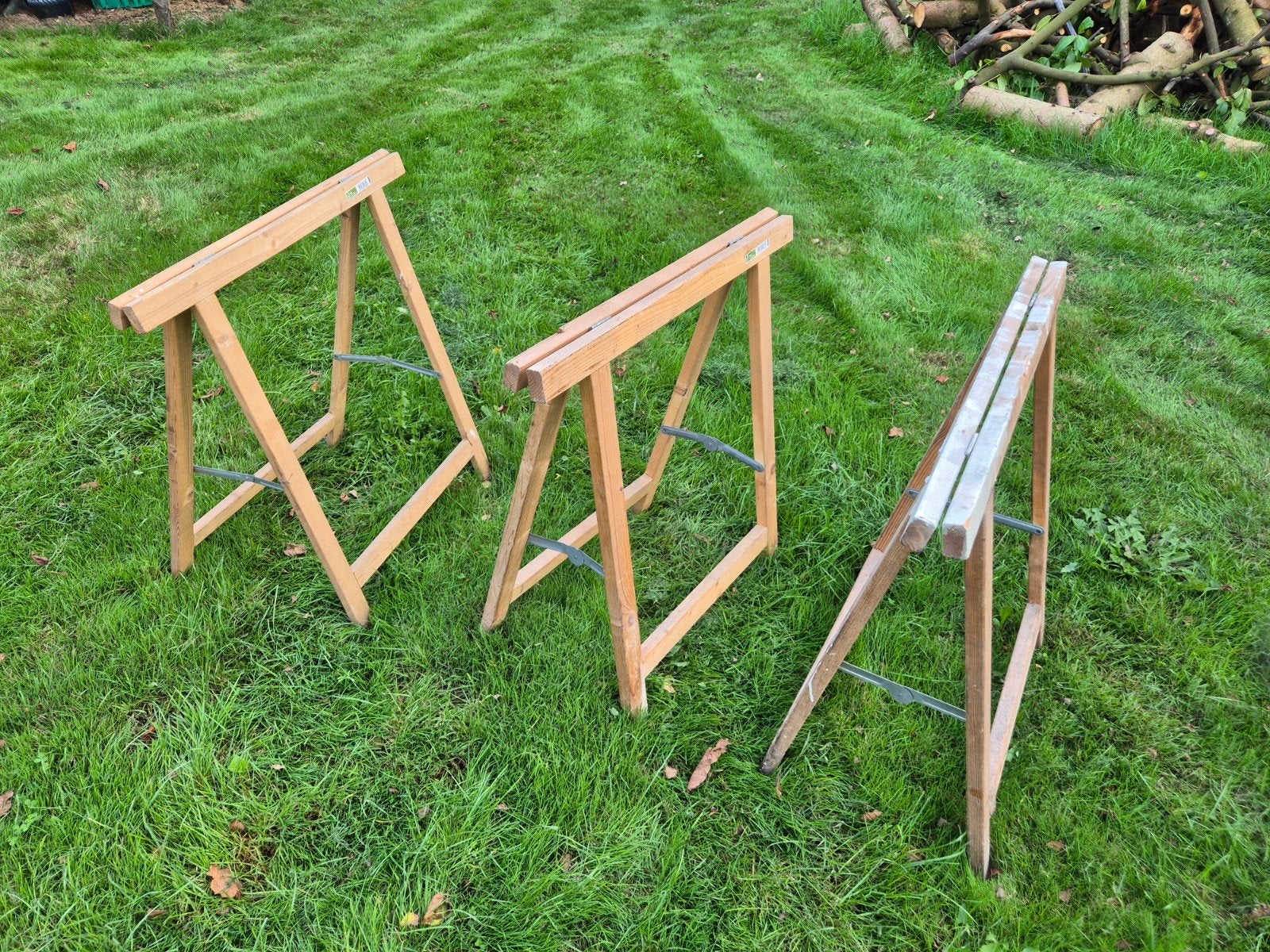 3x houten schragen, Ophalen, Gebruikt, Overige typen, Minder dan 2 meter