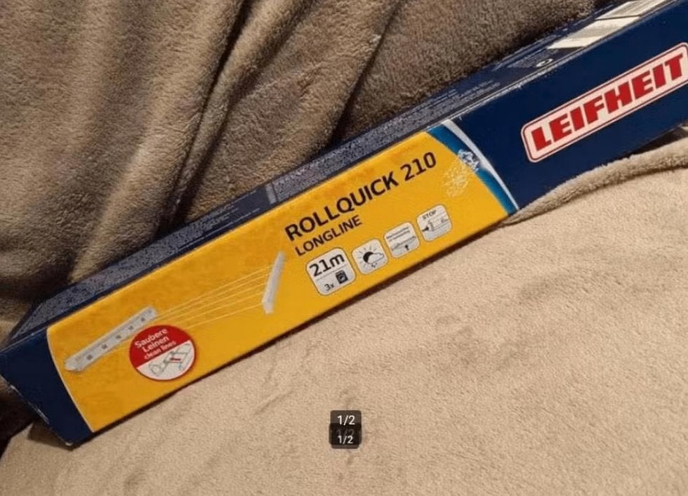 Leifheit droogrek quickroll 210 nieuw 21 meter uittrekbaar, Ophalen of Verzenden, Nieuw, Wasrek