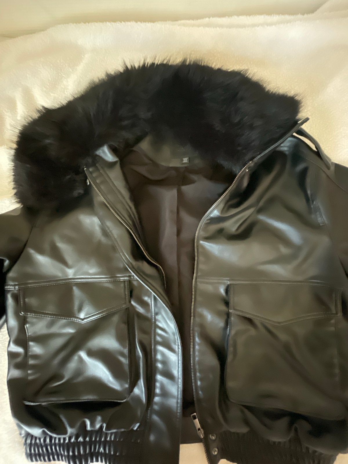 Zara jas met lange mouwen en bontkraag, Kleding | Dames, Jassen | Winter, Ophalen of Verzenden, Zo goed als nieuw, Maat 38/40 (M)