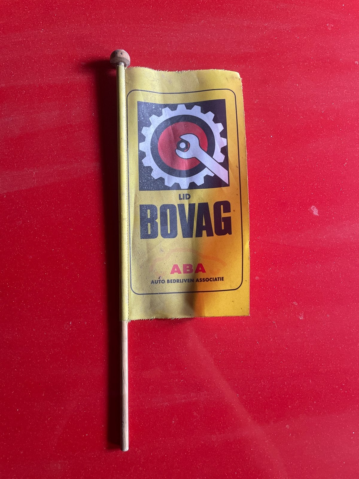 Vintage BOVAG ABA Auto Bedrijven Associatie Vlaggetje, Ophalen of Verzenden