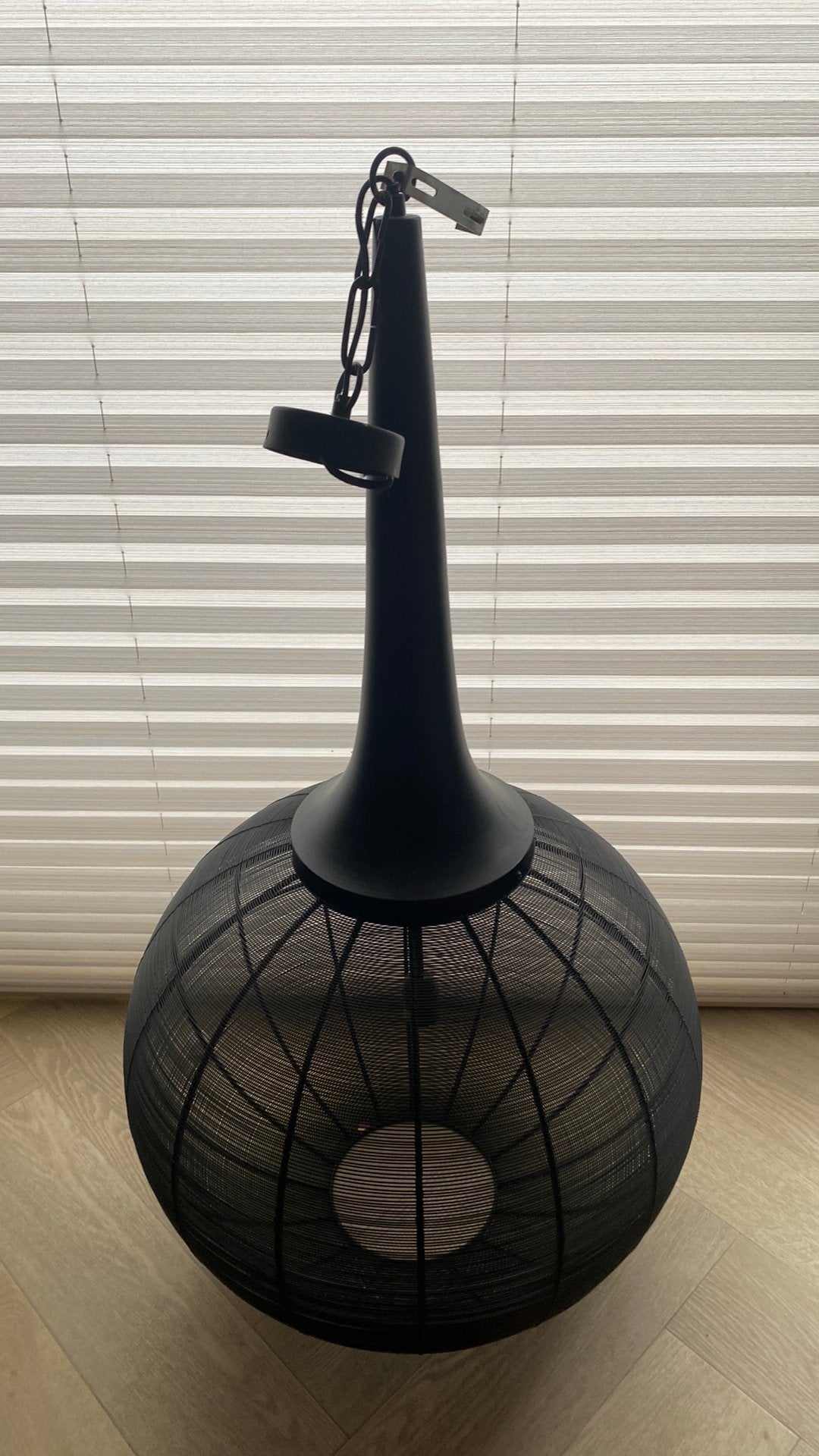 Grote zware zwarte lamp, Ophalen, Zo goed als nieuw, Metaal, 75 cm of meer