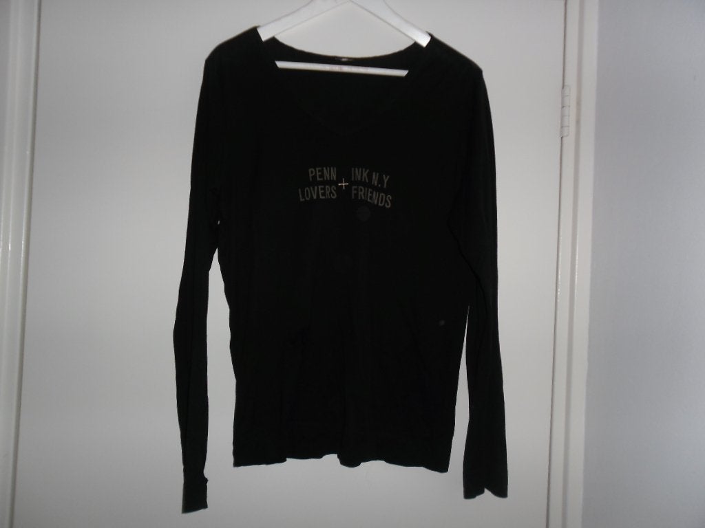 Penn & Ink. Zwart Shirt Met Lange Mouwen Maat M, Maat 38/40 (M), Penn & Ink, Zwart, Ophalen of Verzenden
