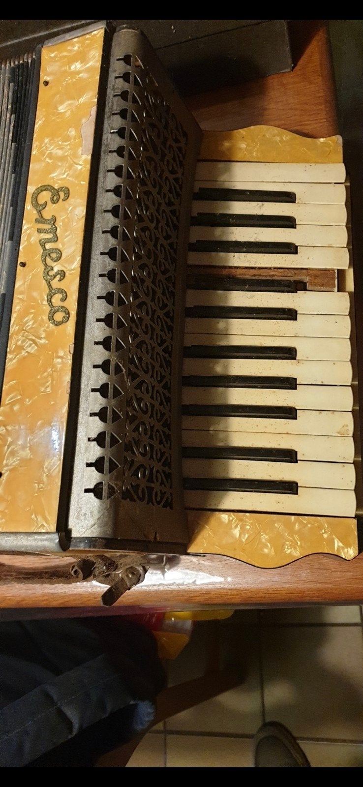 Vintage Emesco Accordeon - Gebruikt, Overige merken, Gebruikt, Met riemen, Overige formaten