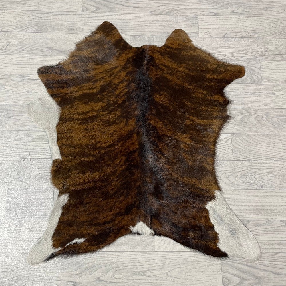 Kalfshuid tricolor bruin zwart wit 85x75cm | Lederstore, Huis en Inrichting, Nieuw, Overige vormen, Zwart, 50 tot 100 cm
