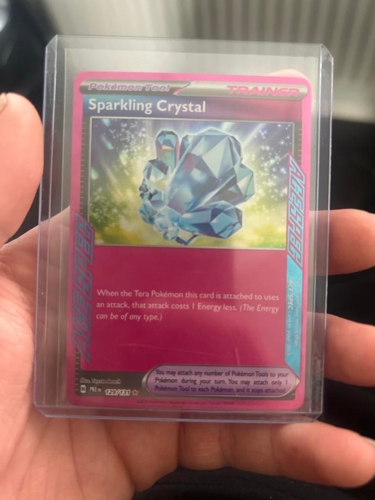 Pokémon Sparkling Crystal 129/131 Prismatic Evolutions, Ophalen, Zo goed als nieuw, Losse kaart