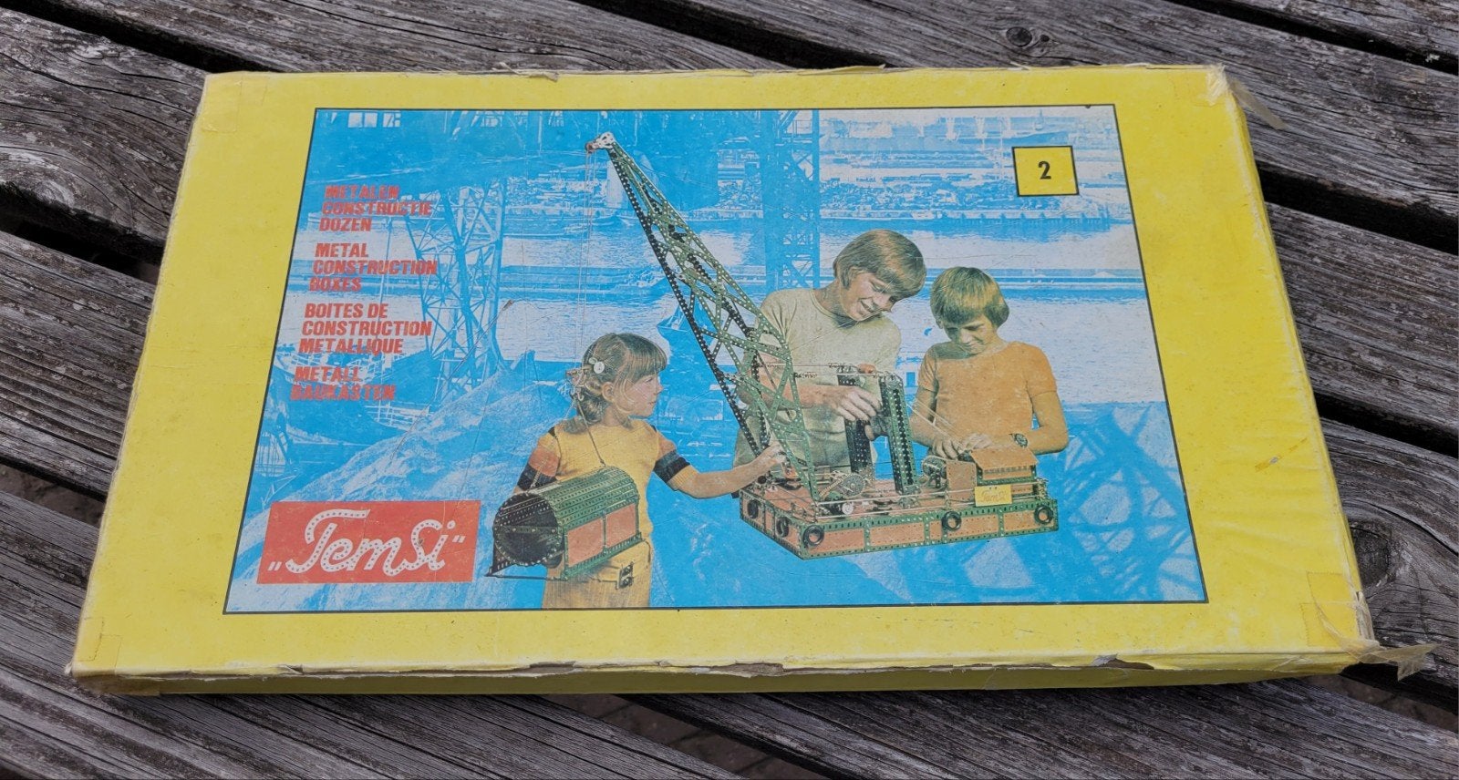 Vintage Temsi metalen constructie doos - Speelgoed, Ophalen of Verzenden, Gebruikt