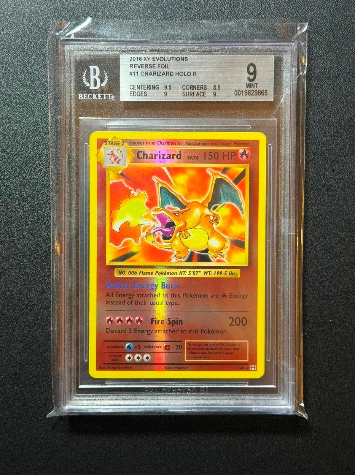 BGS 9 Charizard #11/108 - 2016 XY Evolutions, Ophalen of Verzenden, Nieuw, Foil