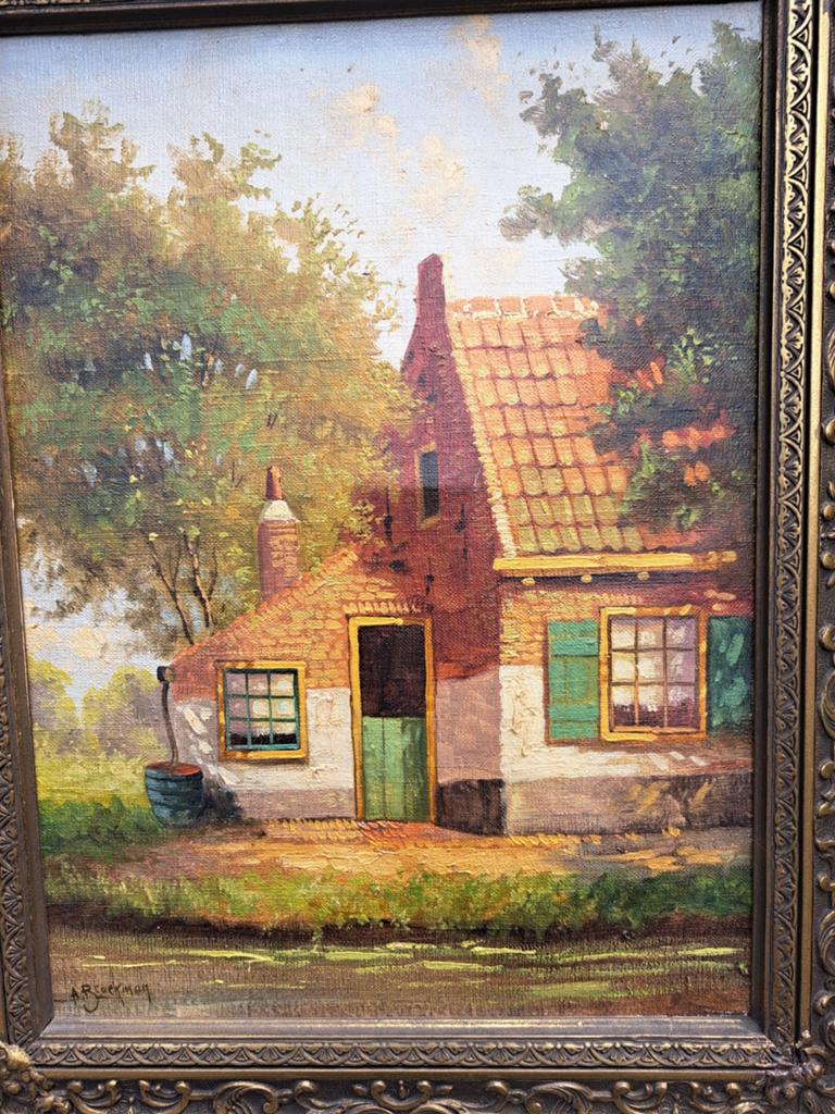 Olieverfschilderij van A. Broekman - Hollands landschap, Antiek en Kunst, Kunst | Schilderijen | Klassiek, Ophalen