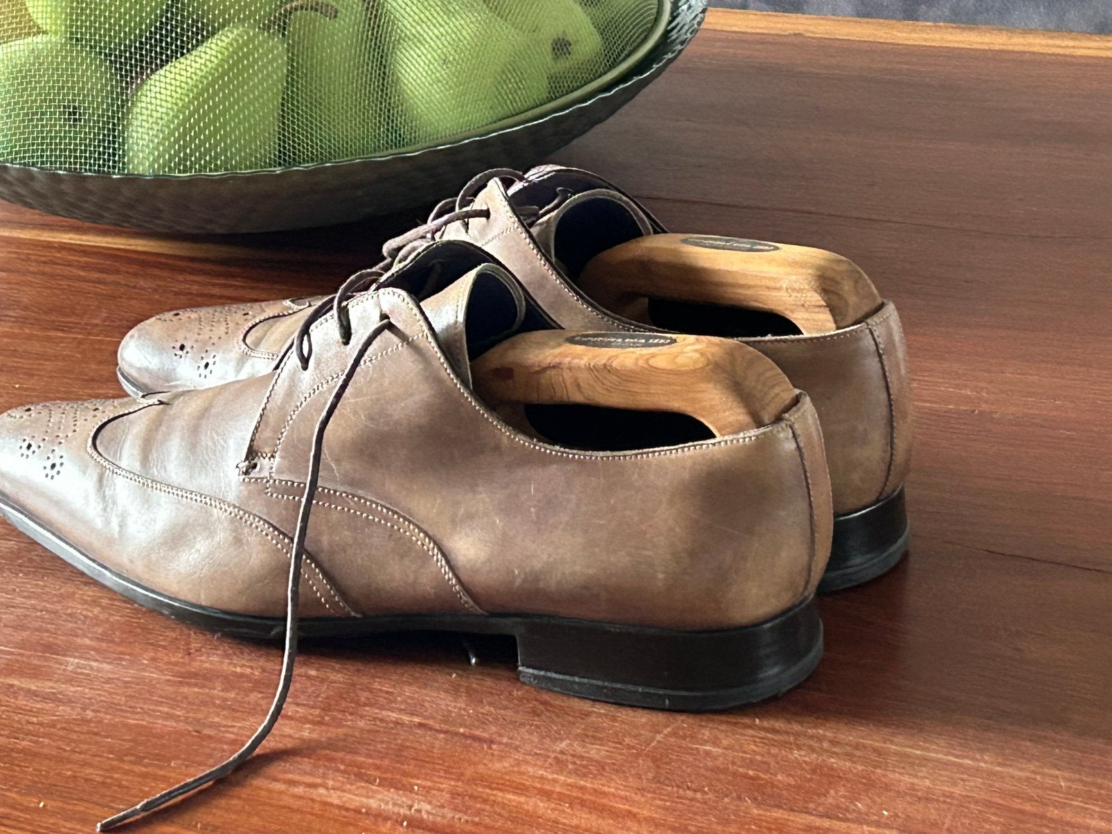 Santoni veterschoenen maat 8,5 F (43) dessertbrown, Kleding | Heren, Ophalen, Bruin, Zo goed als nieuw, Veterschoenen