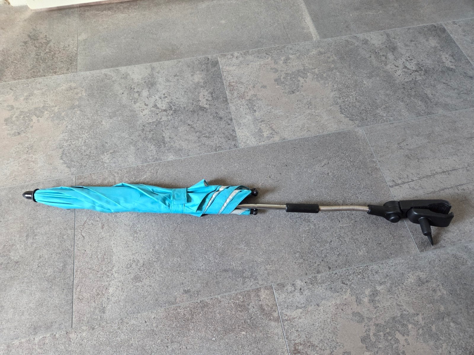 Universele kinderwagen parasol - blauw/zilver, Ophalen