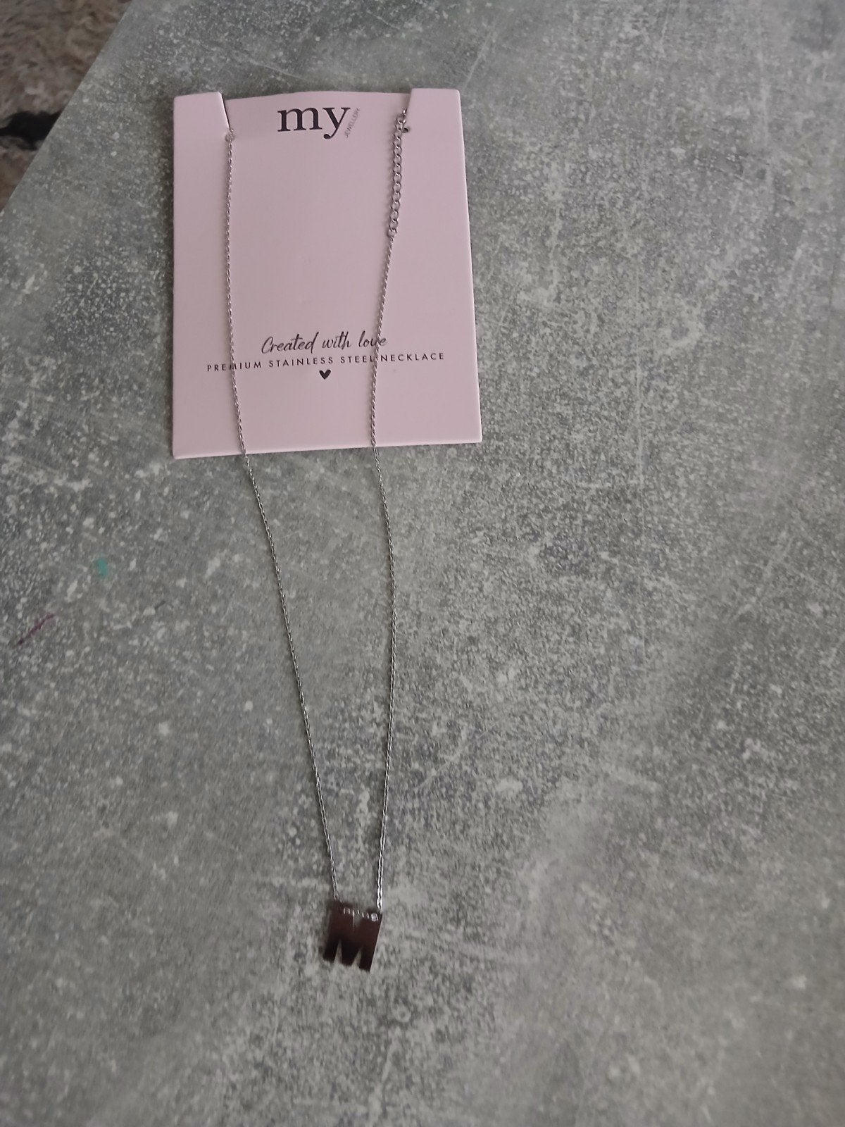 zilver ketting de m kan er af nog nieuw lengte 45 cm, Ophalen, Nieuw, Zilver, Zilver