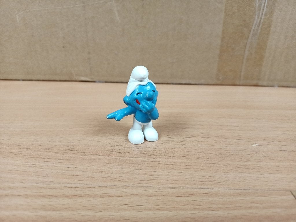 lachende smurf - vintage Peyo Schleich, Verzamelen, Ophalen, Gebruikt, Overige Smurfen, Poppetje, Figuurtje of Knuffel