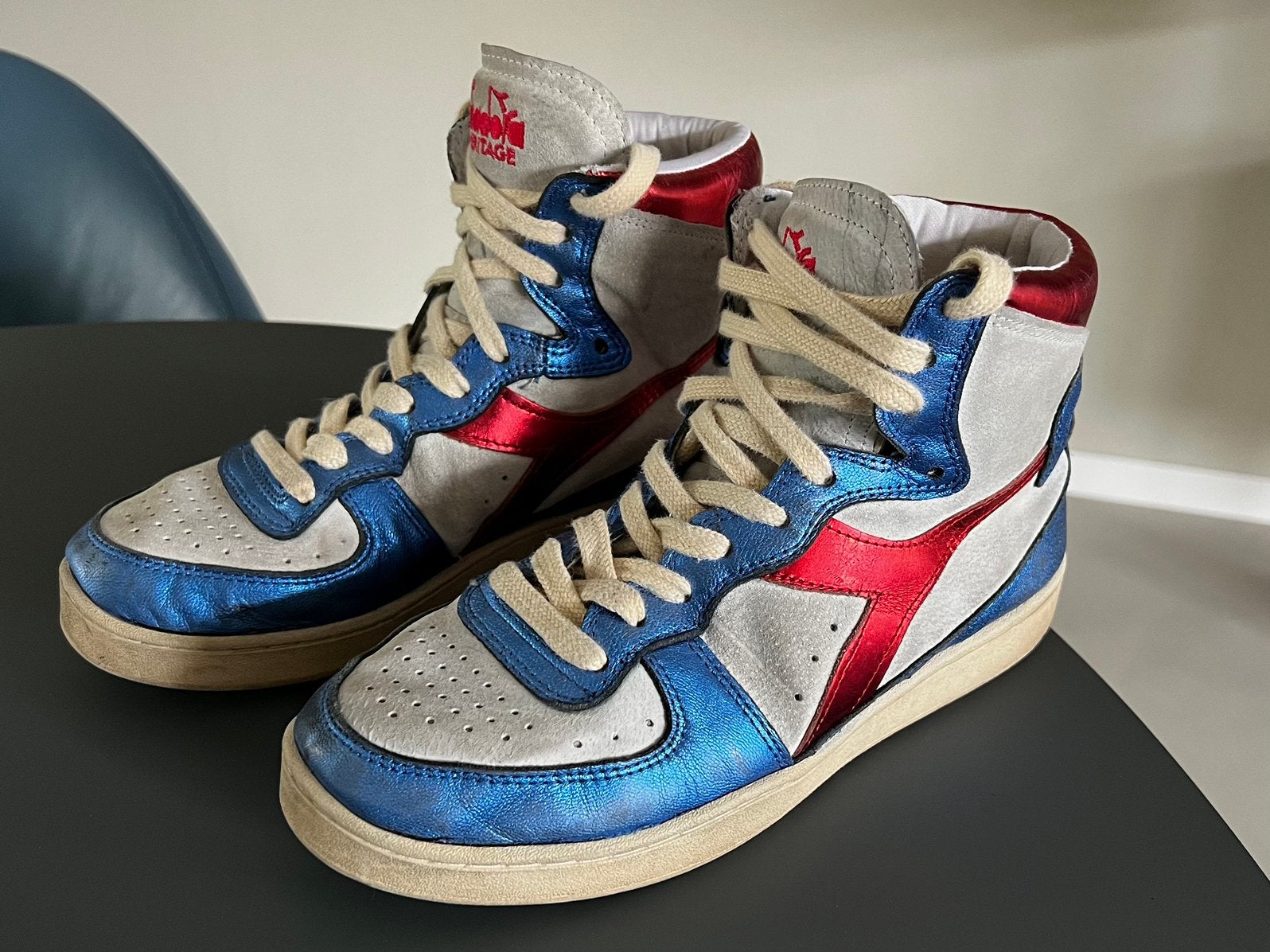 Diadora Heritage Basket Used maat 40., Kleding | Dames, Schoenen, Ophalen of Verzenden, Zo goed als nieuw, Wit, Sneakers of Gympen