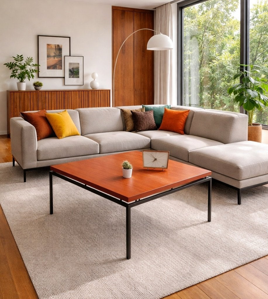 Minimalistische midcentury design salontafel, Huis en Inrichting, Ophalen, Vintage, 50 tot 100 cm, Zo goed als nieuw