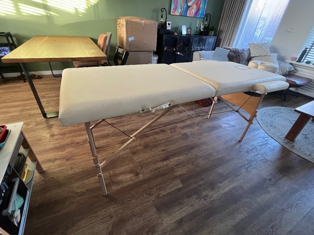 Inklapbare massagetafel incl accessoires, Sport en Fitness, Ophalen, Zo goed als nieuw, Massagetafel