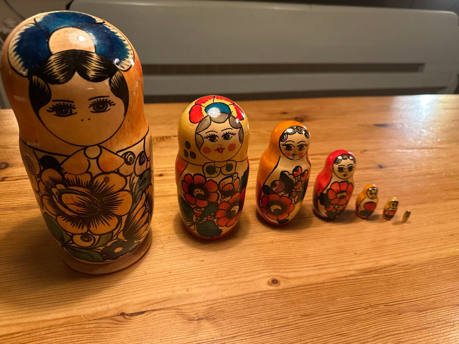 Houten vintage Matroesjka set 7-delig, Verzamelen, Ophalen of Verzenden, Gebruikt