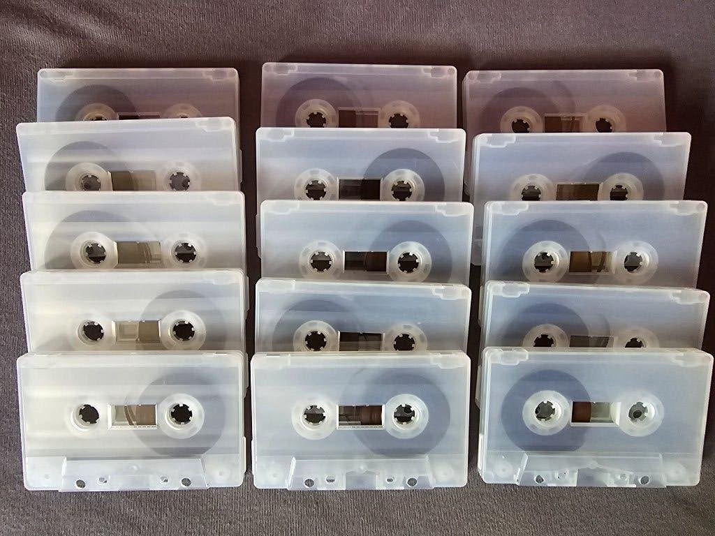 15 nieuwe lege cassettes, clear shells, Overige genres, Zo goed als nieuw, Onbespeeld, Verzenden