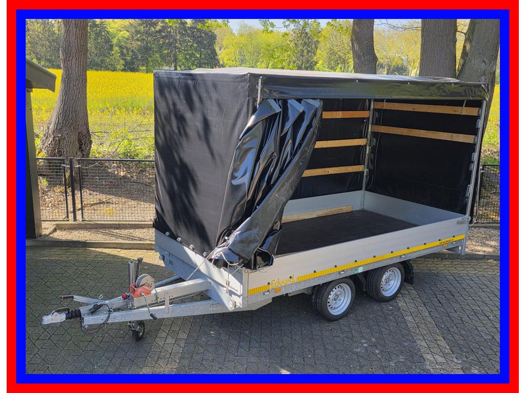 Eduard Multitransporter + schuifzeilen-huif + oprijpaten, Auto diversen, Aanhangers en Bagagewagens, Gebruikt