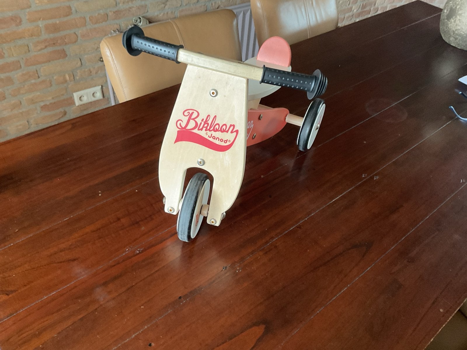Janod Bikloon Houten Loopfiets - Rood/Naturel, Ophalen, Gebruikt, Loopfiets