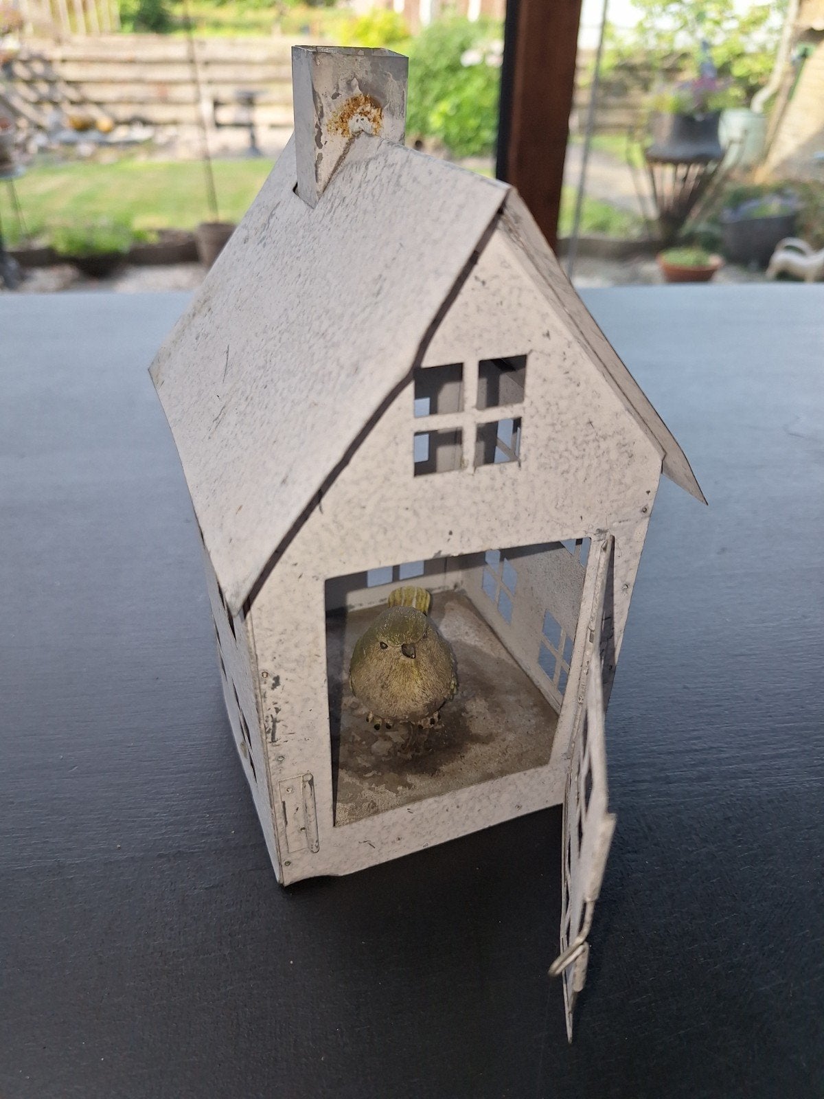 Decoratief vogelhuisje met vogeltje, Ophalen of Verzenden, Gebruikt