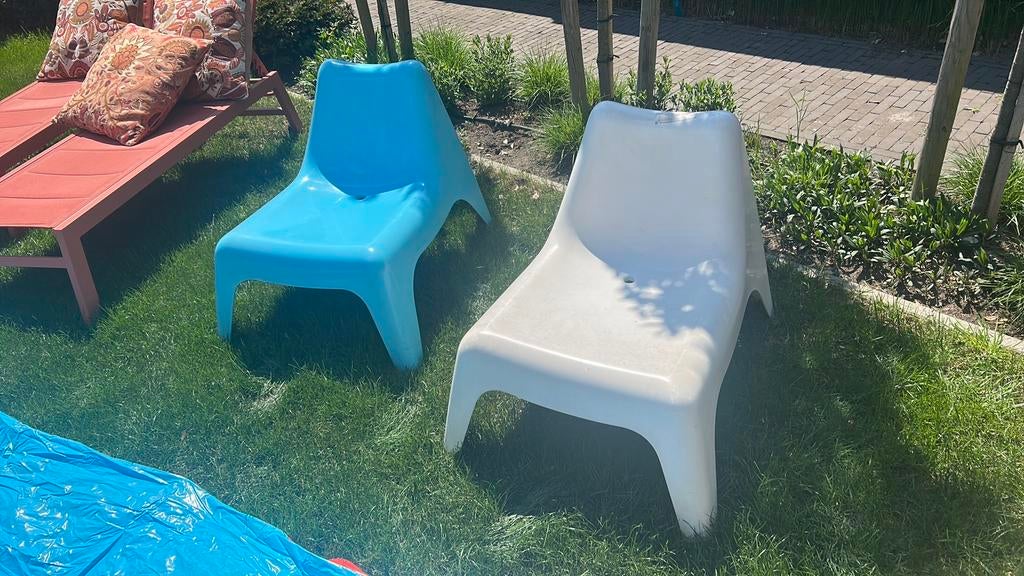 2x IKEA tuinstoel - Gebruikt maar zit nog geweldig, Ophalen of Verzenden, Gebruikt, Kunststof