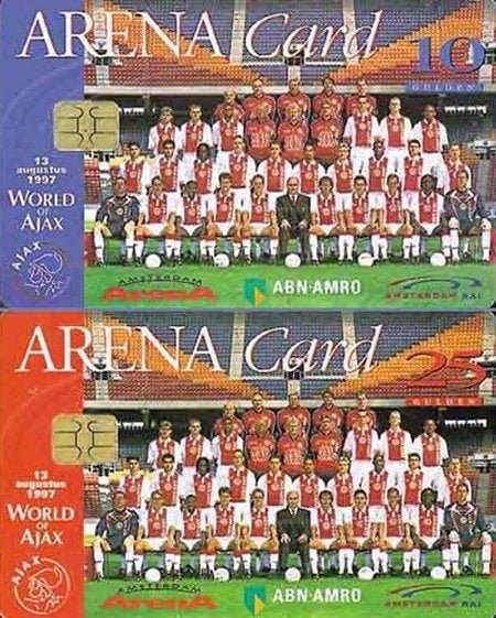 ArenA kaarten A011.01/03 Ajax Amsterdam serie Groepsfoto '97, Ophalen of Verzenden, Nederland