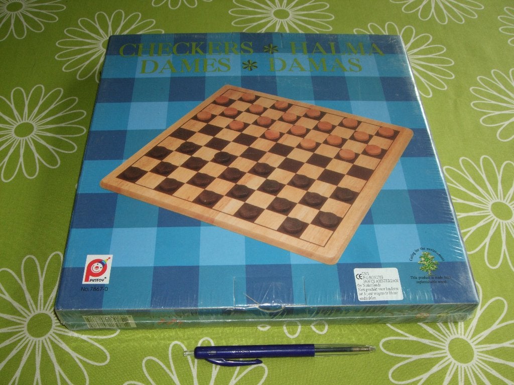 Nieuw in seal: Houten damspel Halma - 30x 30cm, Een of twee spelers, Ophalen of Verzenden, Nieuw