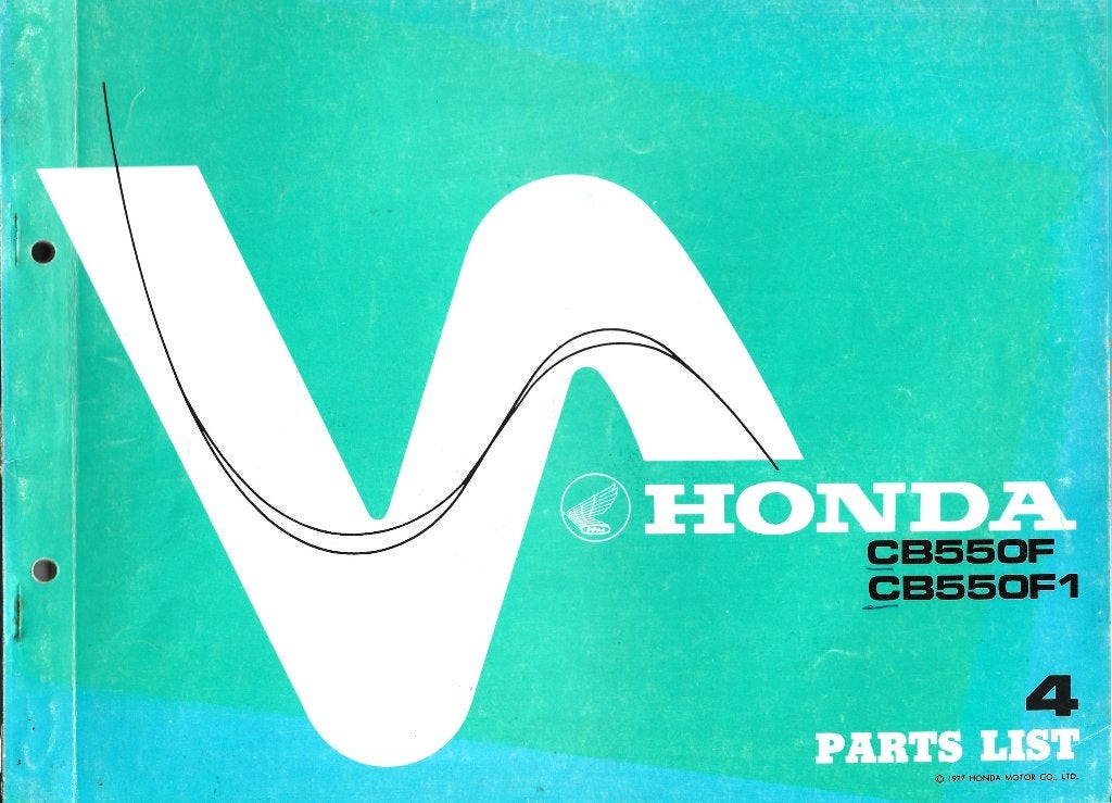 Honda CB550 F Honda CB550 F1 parts list (3373z), Motoren, Verzenden, Honda