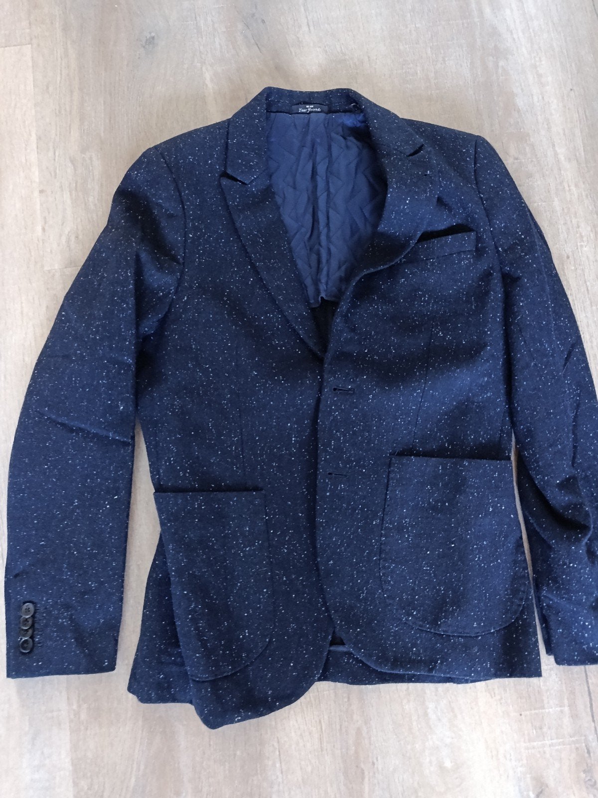 Scotch & Soda Blazer - Donkerblauw met spikkels, Kleding | Heren, Ophalen of Verzenden, Zo goed als nieuw, Scotch & Soda, Maat 48/50 (M)